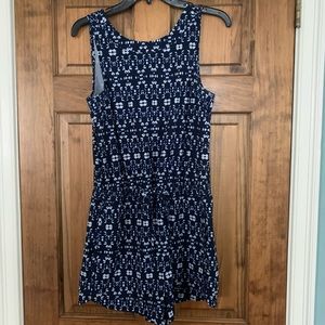 Athleta blue and white tie dye romper
